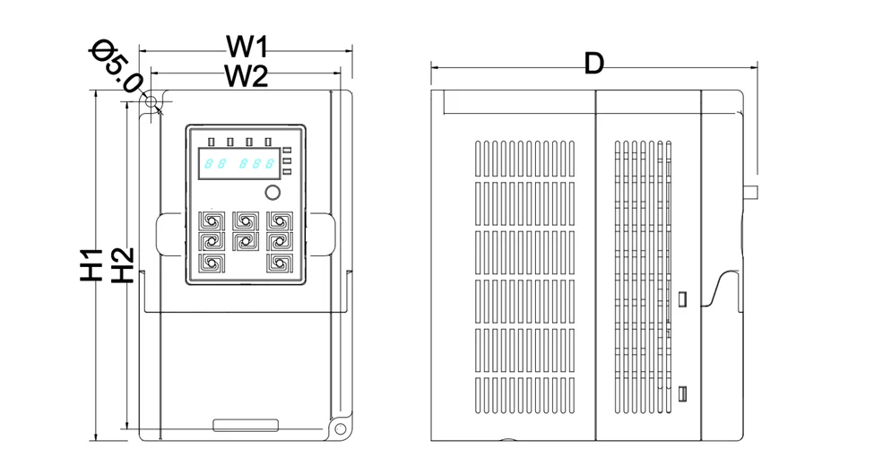 ابعاد نصب و جانمایی اینورترهای اینوت GD10 در تابلوهای برق صنعتی